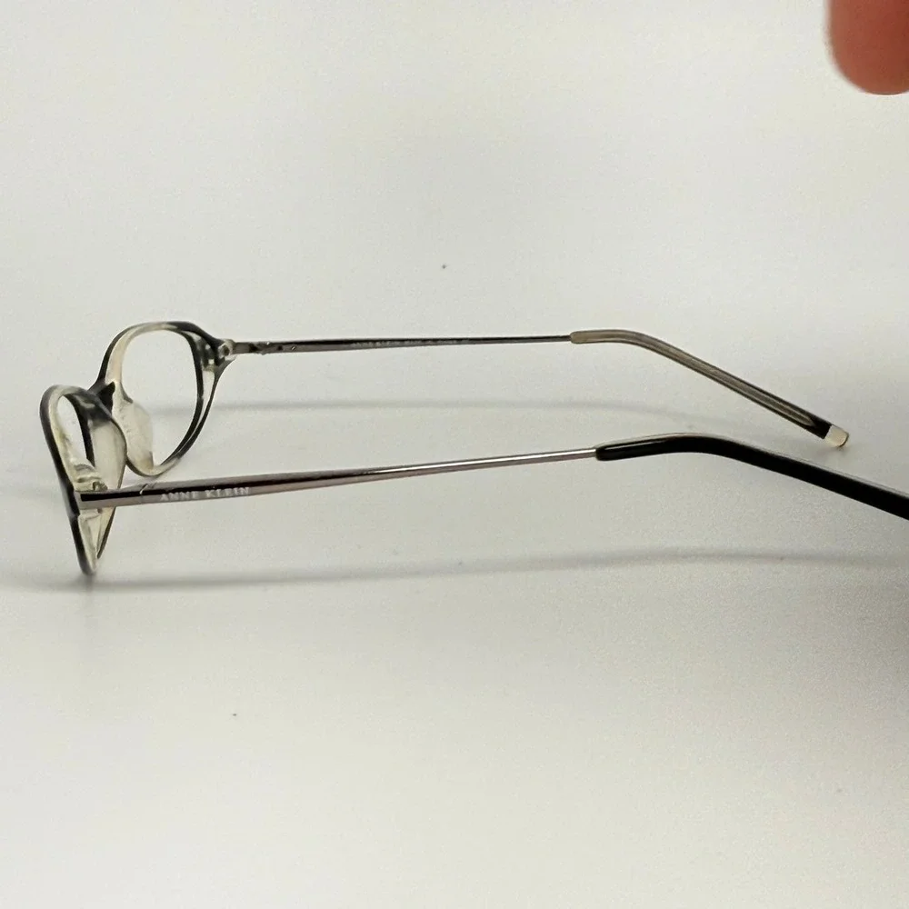 Anne Klein AK8024 K5162 Black Silver Oval Eyeglass Frames 50-17-135